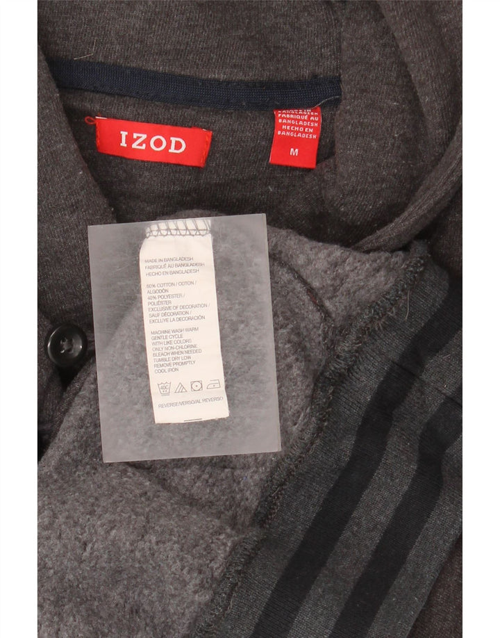 Maglione da uomo con collo a scialle IZOD in cotone grigio medio