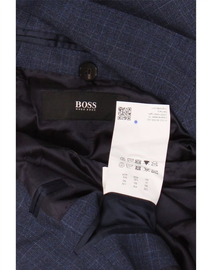 Giacca blazer da uomo a 2 bottoni Hugo Boss EU 50 grande blu navy a quadri