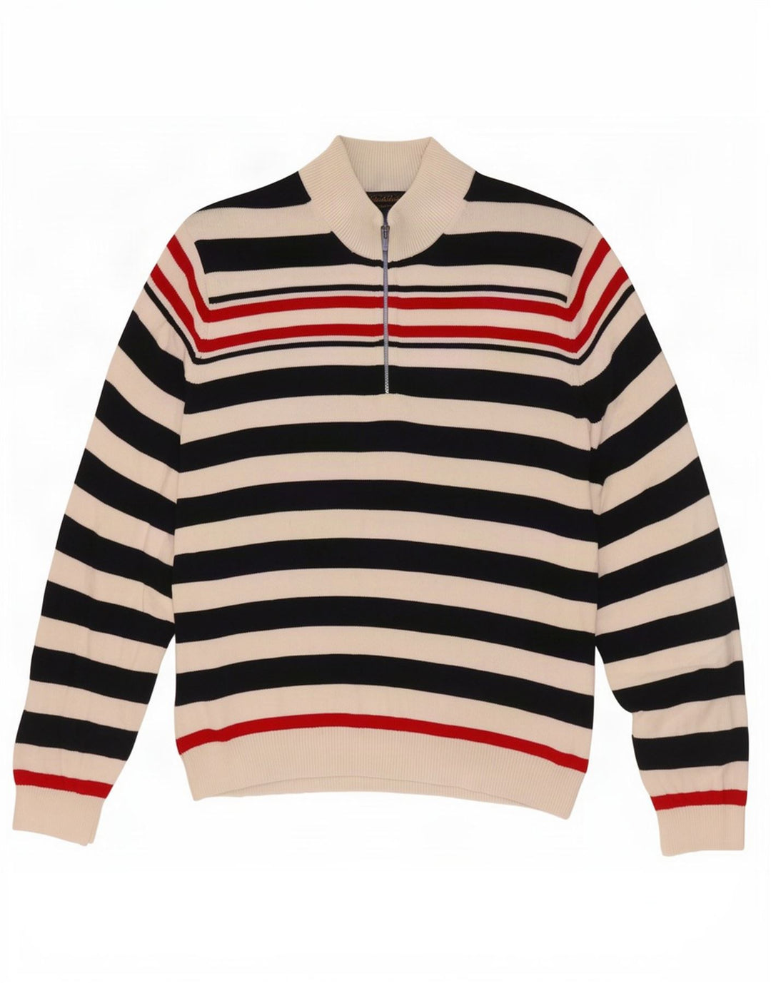 Brooks Brothers Maglione da uomo con collo a bottoni XL a righe blu navy