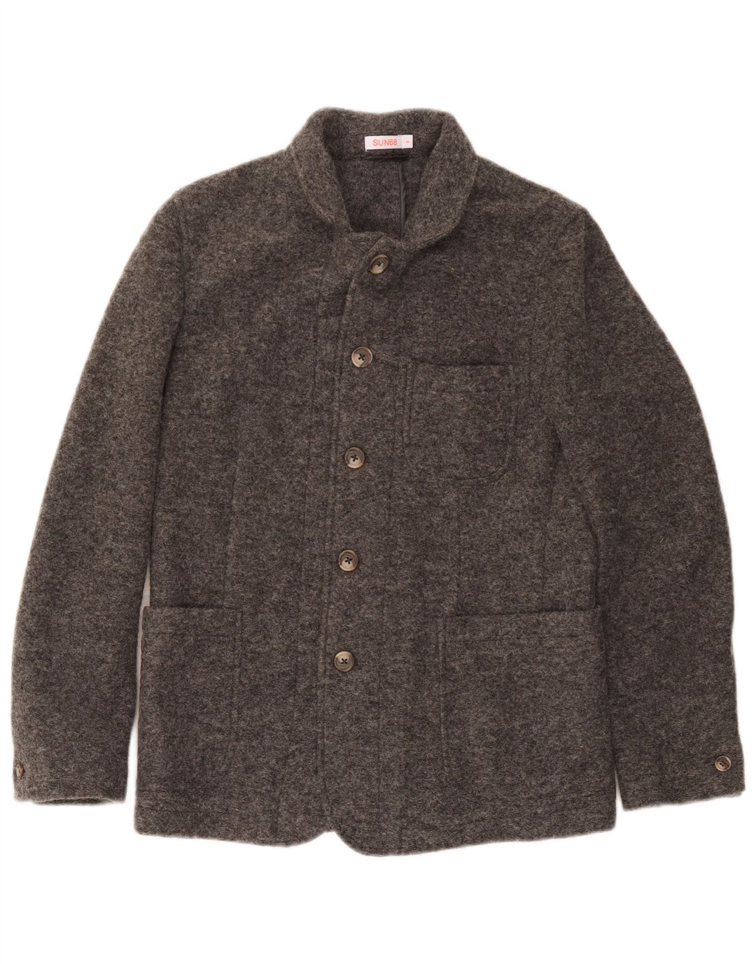 Giacca blazer da uomo in maglia a 5 bottoni Sun68 UK 36 piccola lana grigia