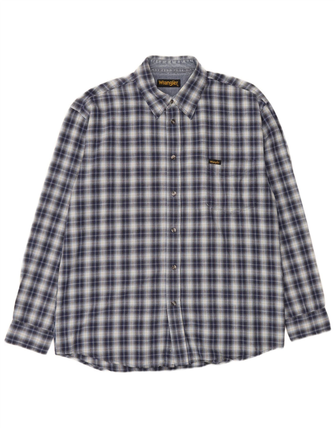 Camicia da uomo Wrangler XL in cotone a quadri blu