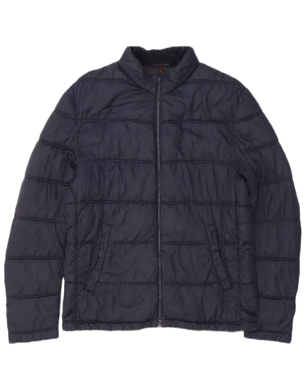 BARBOUR Mens Tartan Padded Jacket UK 38 Medium Navy Blue