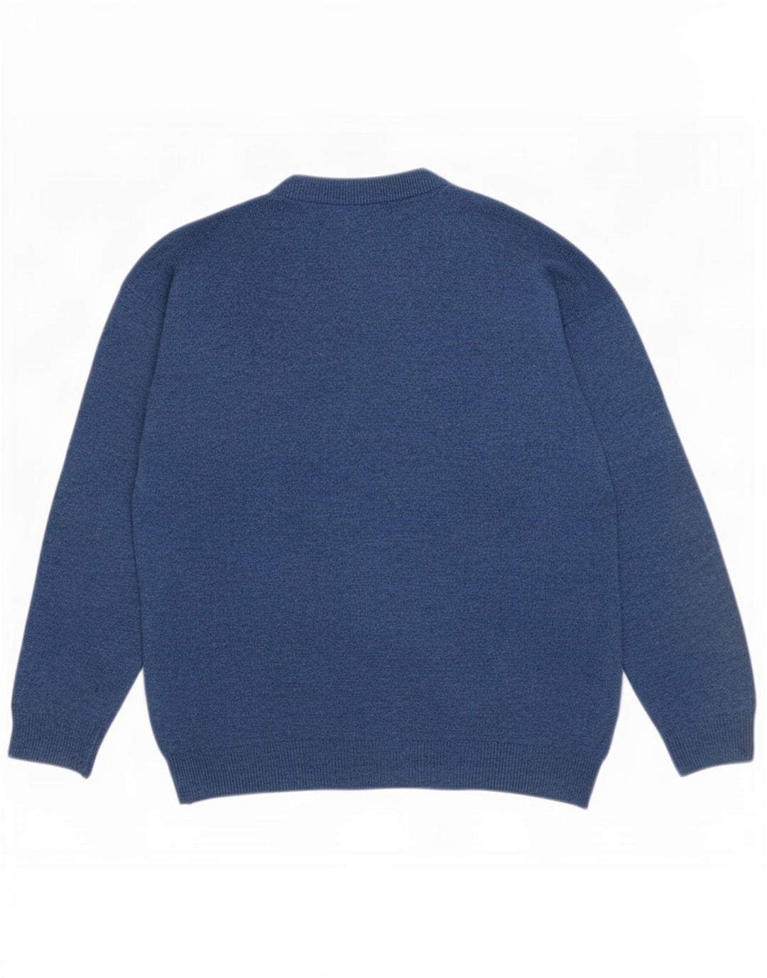 Maglione maglione girocollo da uomo del fine settimana, blu medio, lana a rombi/diamante