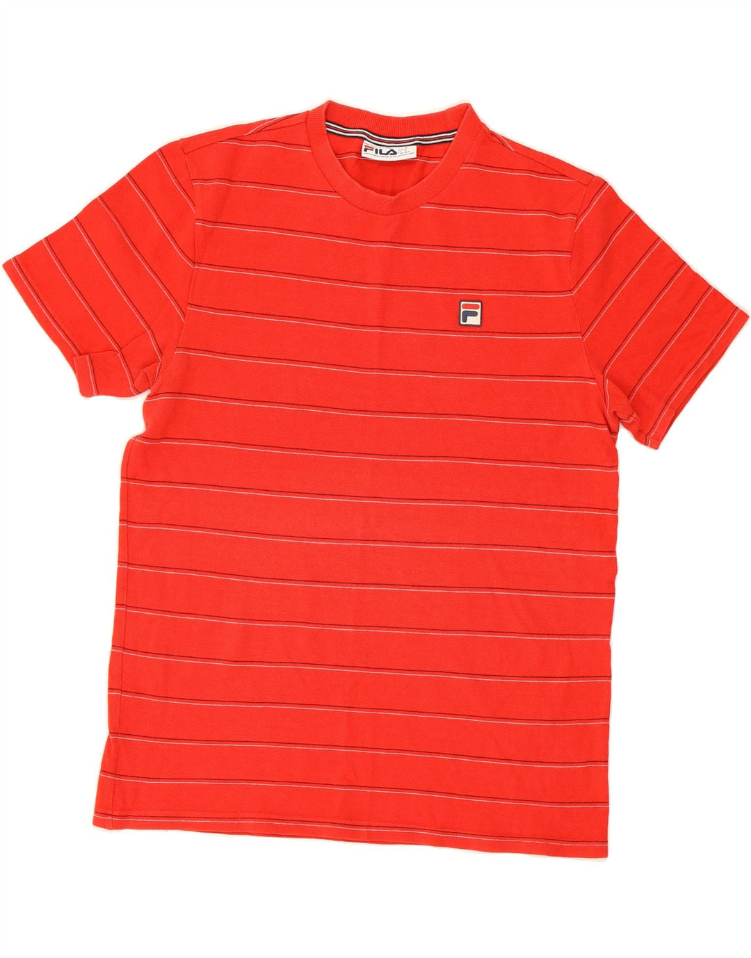 FILA Mens T-Shirt Top Medium Red Striped Cotton Vintage Fila and Second-Hand Fila from Messina Hembry 
