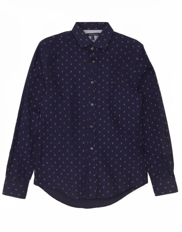Camicia da uomo Tommy Hilfiger in cotone Paisley medio blu navy