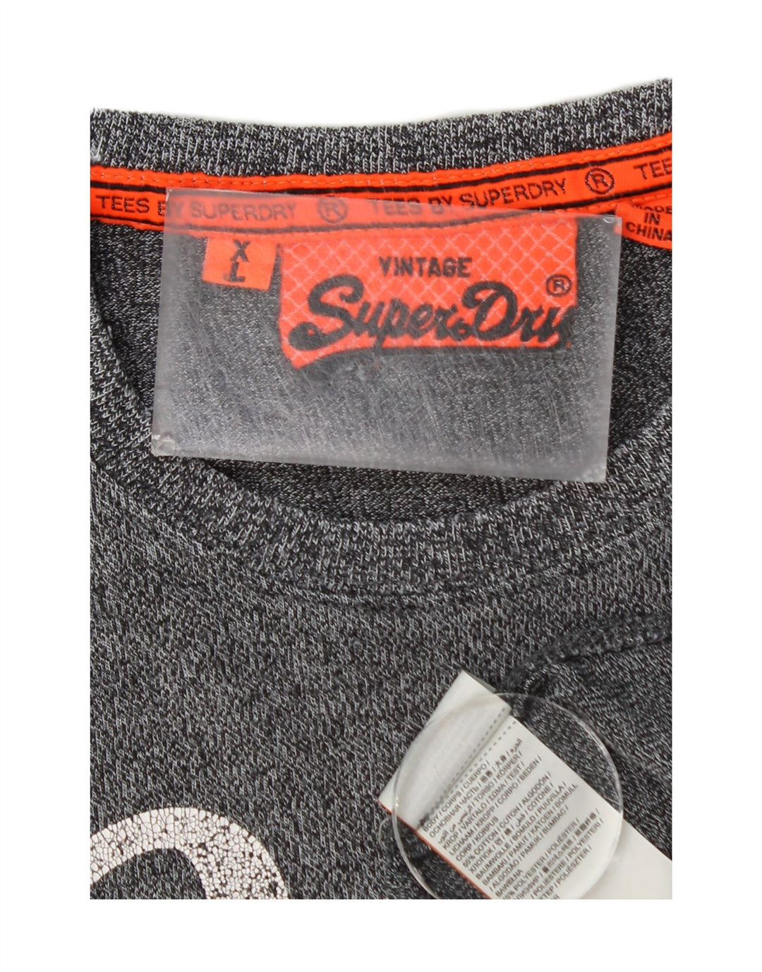 T-shirt grafica da uomo SUPERDRY Top XL in cotone grigio