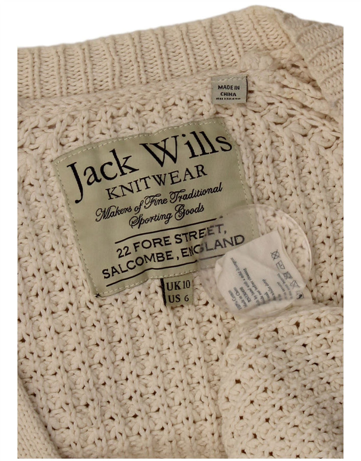 Maglione cardigan oversize oversize da donna Jack Wills UK 10 piccolo Beige