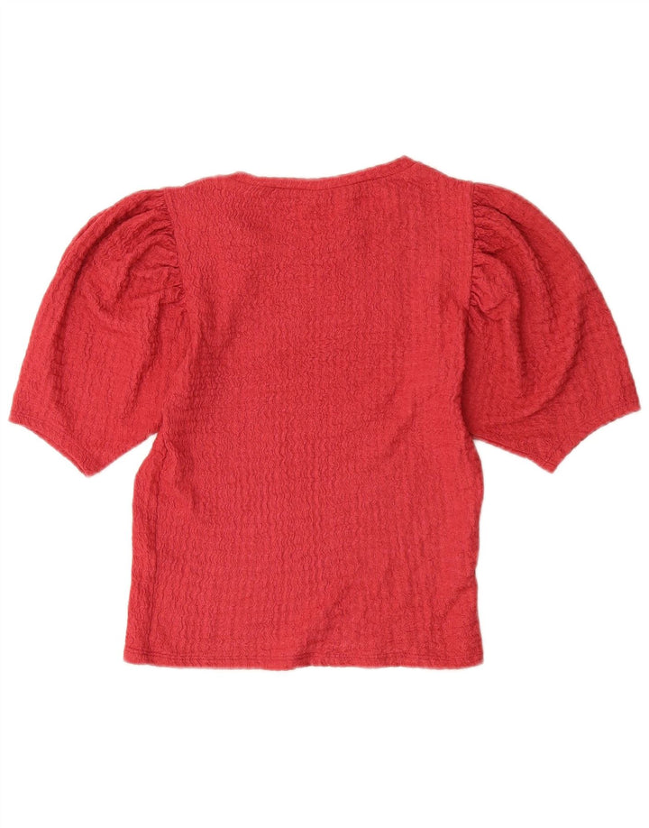 ZARA Womens Knit Blouse Top UK 8 Small Red