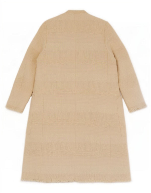 Cappotto aperto da donna Zara UK 12 cotone bianco sporco medio