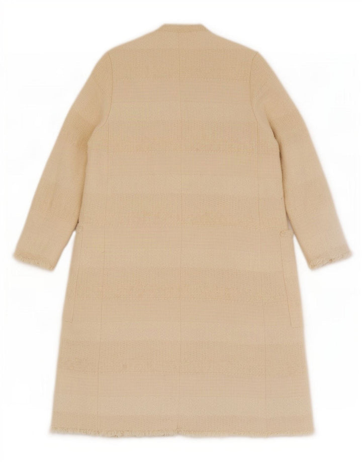Cappotto aperto da donna Zara UK 12 cotone bianco sporco medio