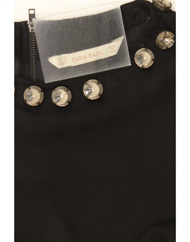 Top senza maniche in camicetta da donna Zara UK 6 XS Nero