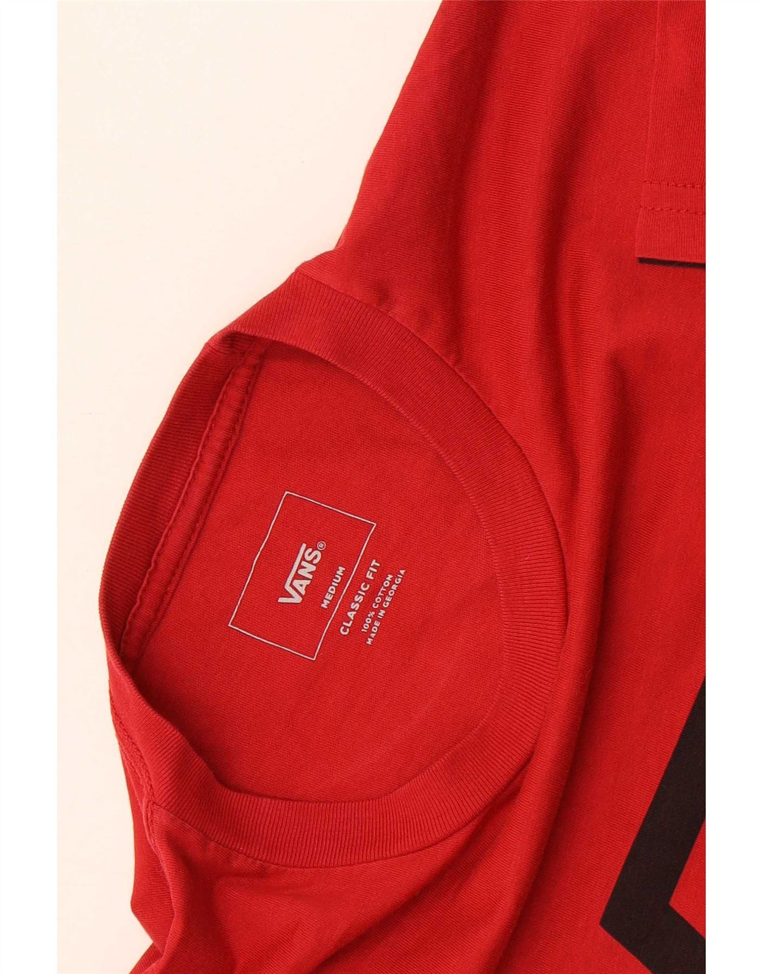 T-shirt grafica da uomo con vestibilità classica Vans, maglietta rossa media, in cotone