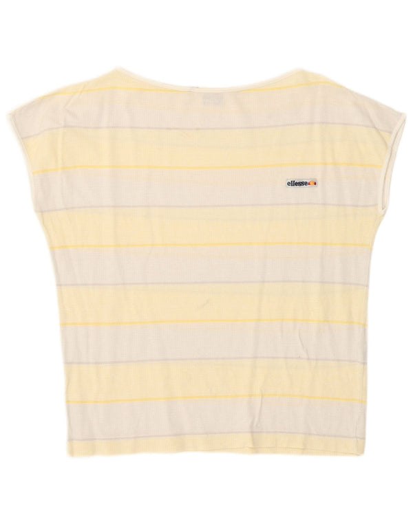 T-shirt da donna Ellesse Top IT 42 Cotone a righe gialle medie