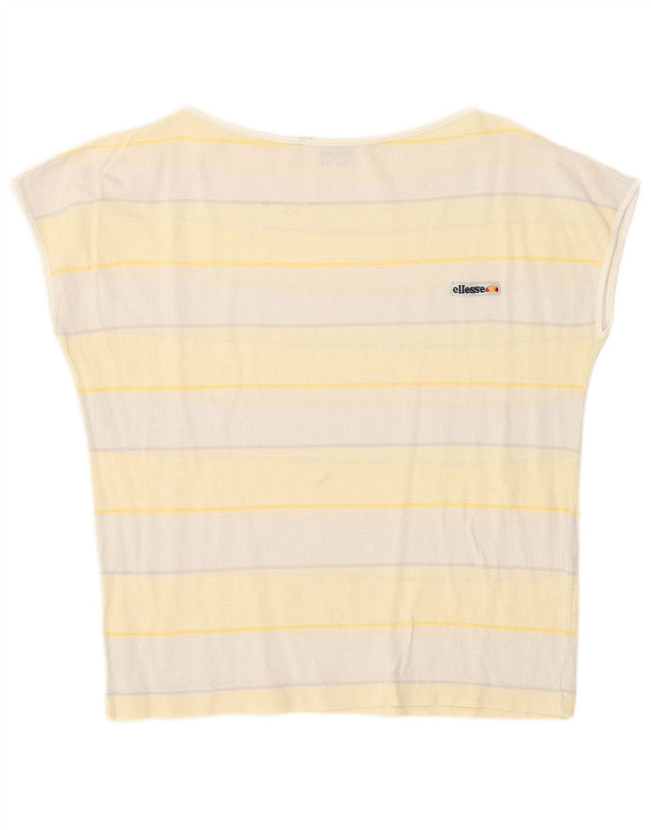 T-shirt da donna Ellesse Top IT 42 Cotone a righe gialle medie