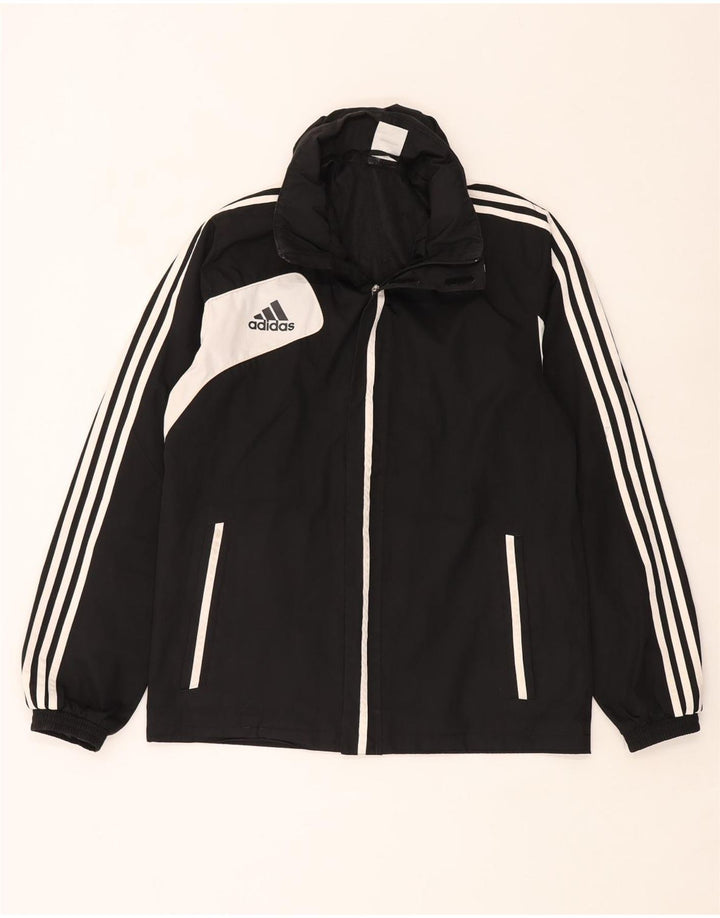 Giacca antipioggia da uomo Adidas con cappuccio UK 40/42 Medium Nero Colourblock Poliestere