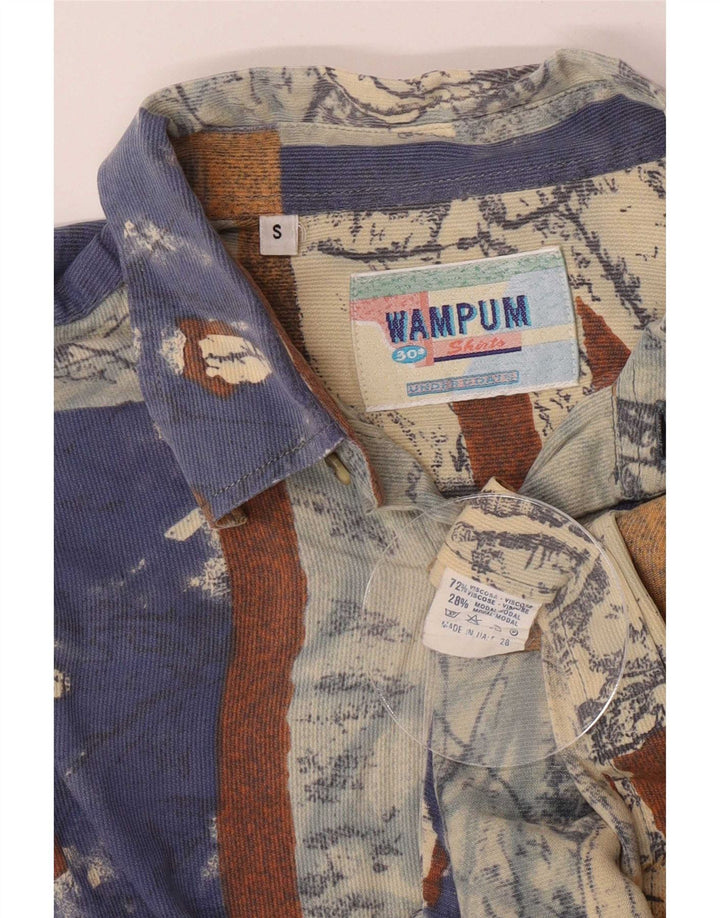 Wampum Mens Shirt Small Multicoloured Patchwork Viscose