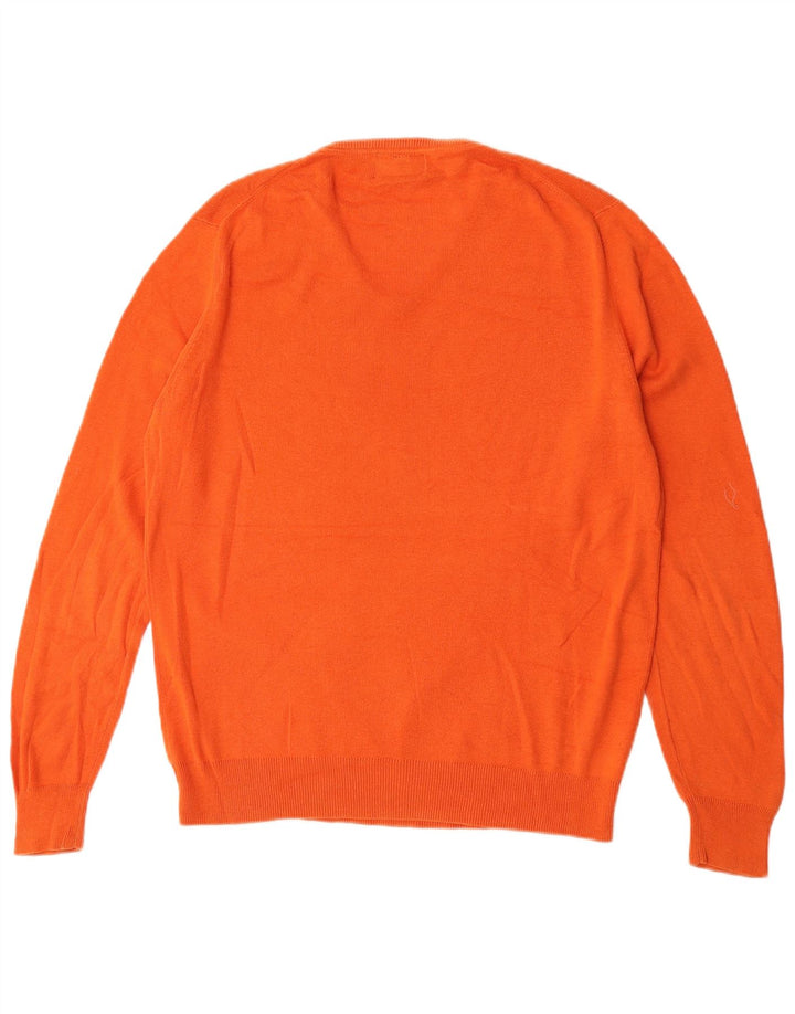 Massimo Dutti Maglione da uomo con scollo a V grande arancione