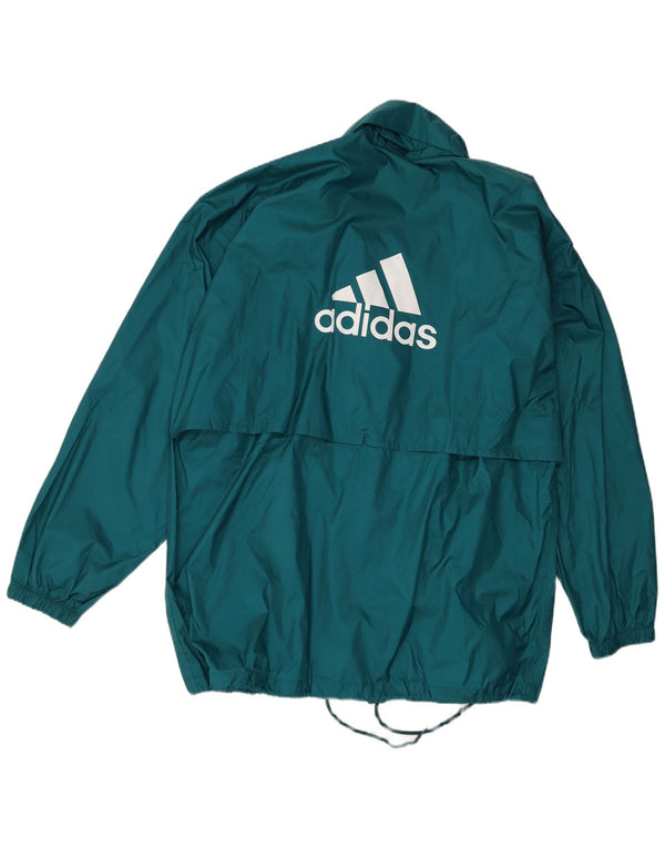 Giacca antipioggia Adidas da uomo con cappuccio grafico UK 46/48 XL verde poliammide