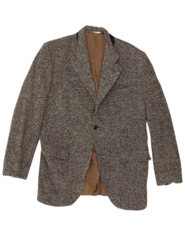 Giacca blazer da uomo a 1 bottone Dolce & Gabbana IT 52 XL lana screziata grigia