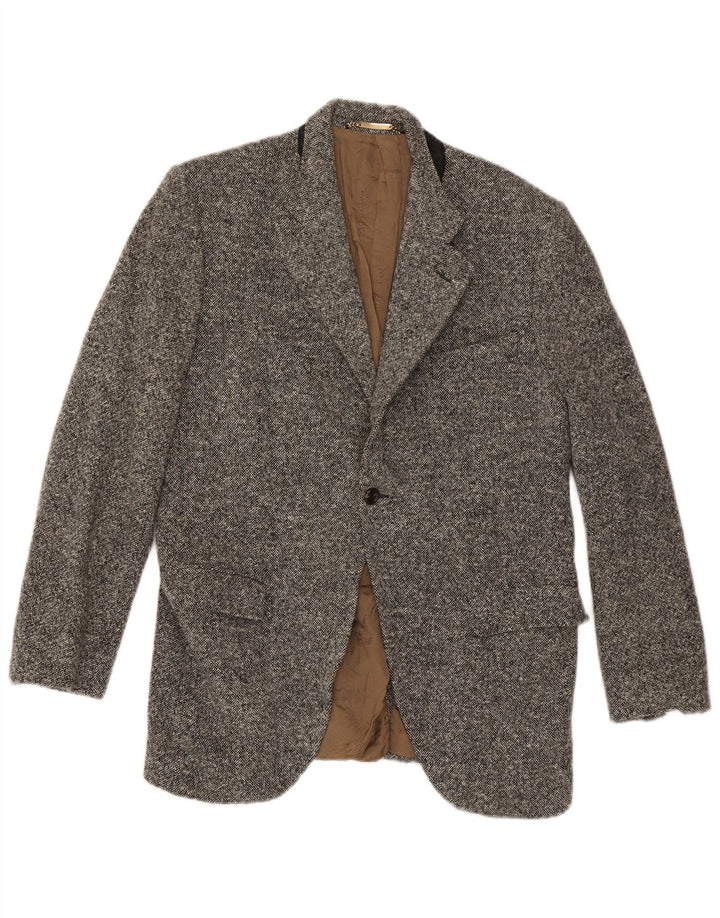 Giacca blazer da uomo a 1 bottone Dolce & Gabbana IT 52 XL lana screziata grigia