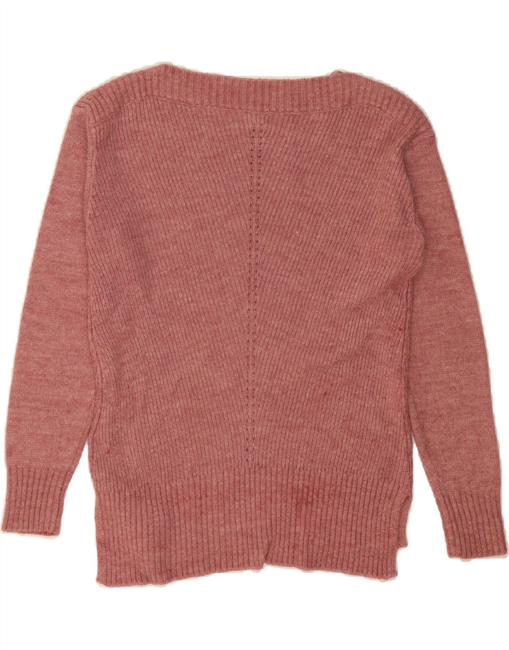 FAT FACE Womens Oversized Boat Neck Jumper Sweater UK 10 Small Pink Vintage Fat Face and Second-Hand Fat Face from Messina Hembry 