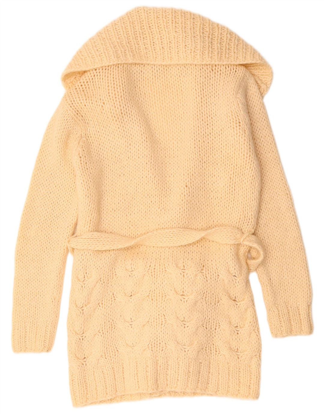 Maglione cardigan aperto a lunga linea da donna Zara UK 14 Acrilico beige medio