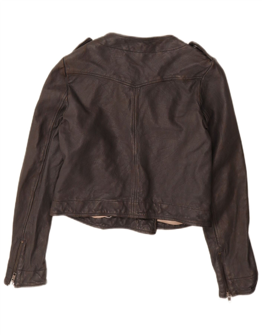 Giacca corta militare da donna French Connection UK 10 piccola in pelle nera