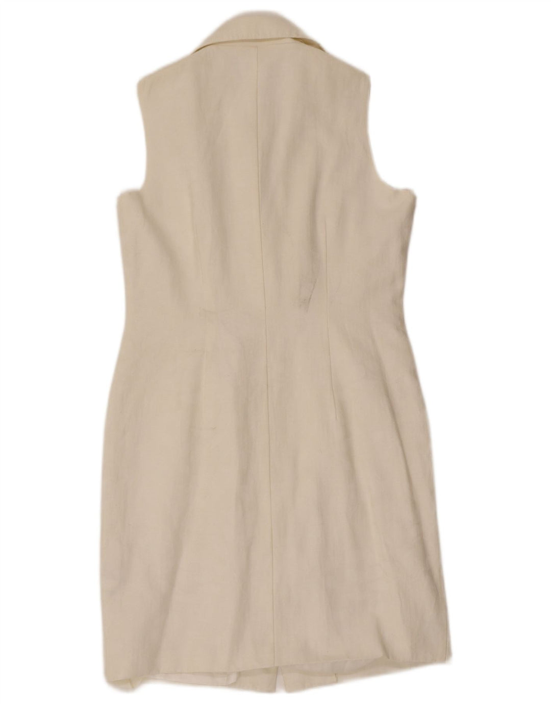 Abito chemisier senza maniche da donna C&A UK 14 Poliestere bianco medio