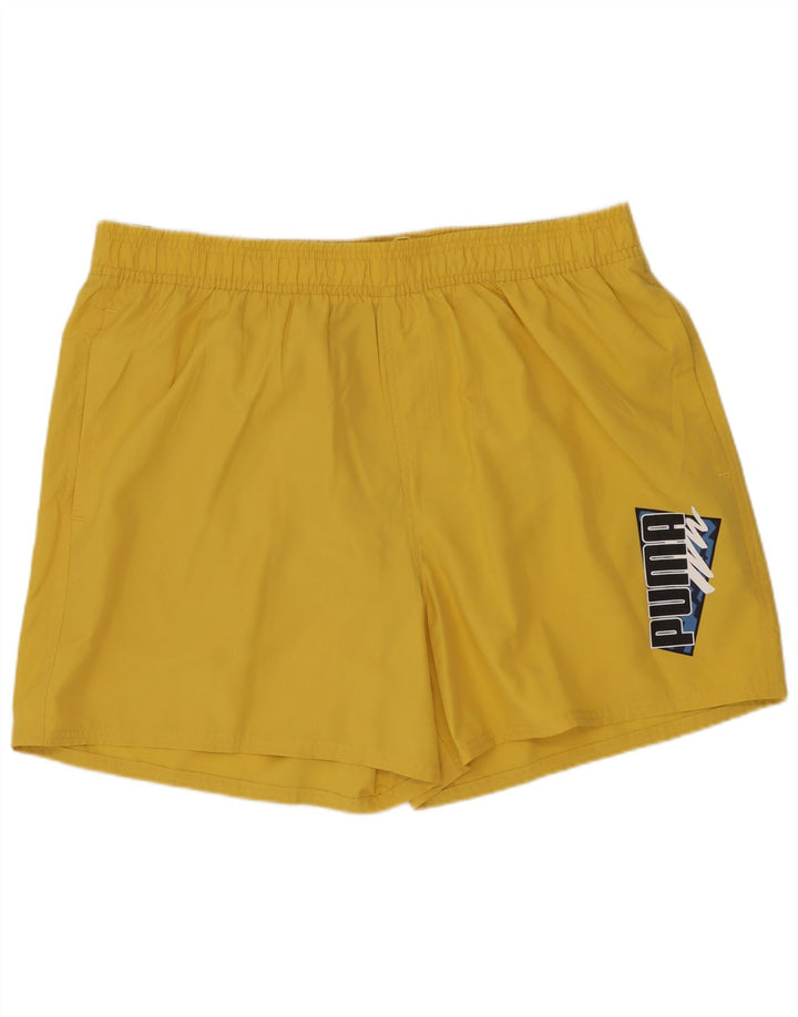 Pantaloncini da bagno con grafica PUMA da uomo XL Giallo Poliestere