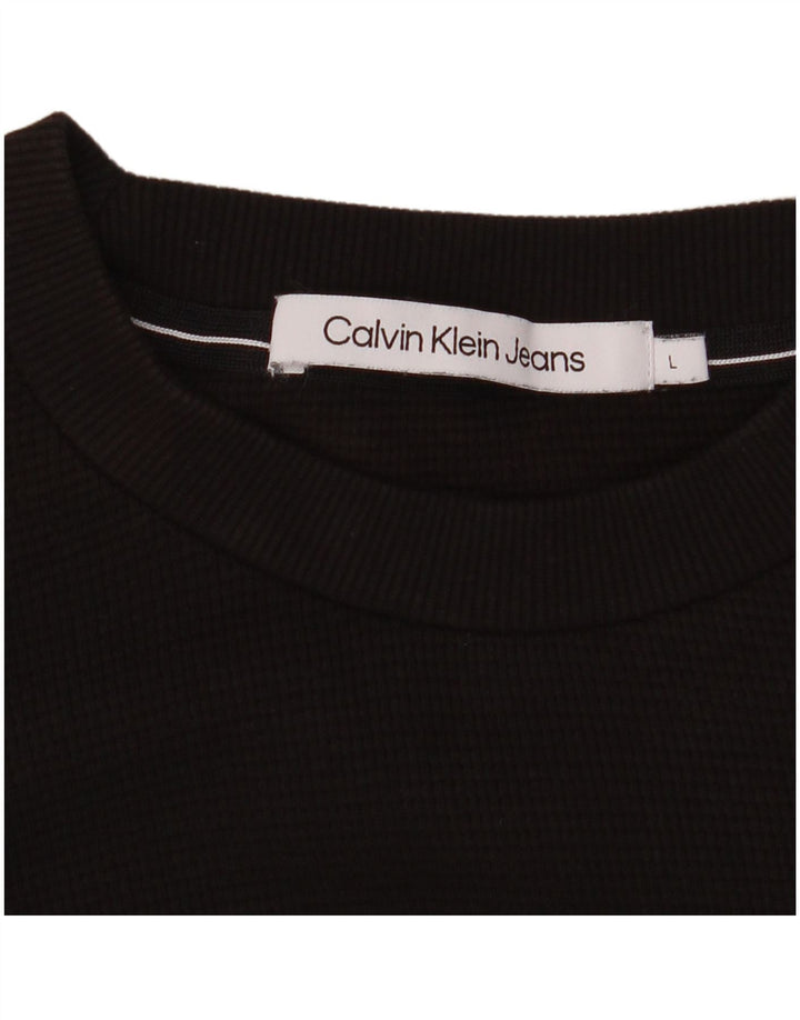 Calvin Klein Jeans Top da uomo a maniche lunghe grande marrone