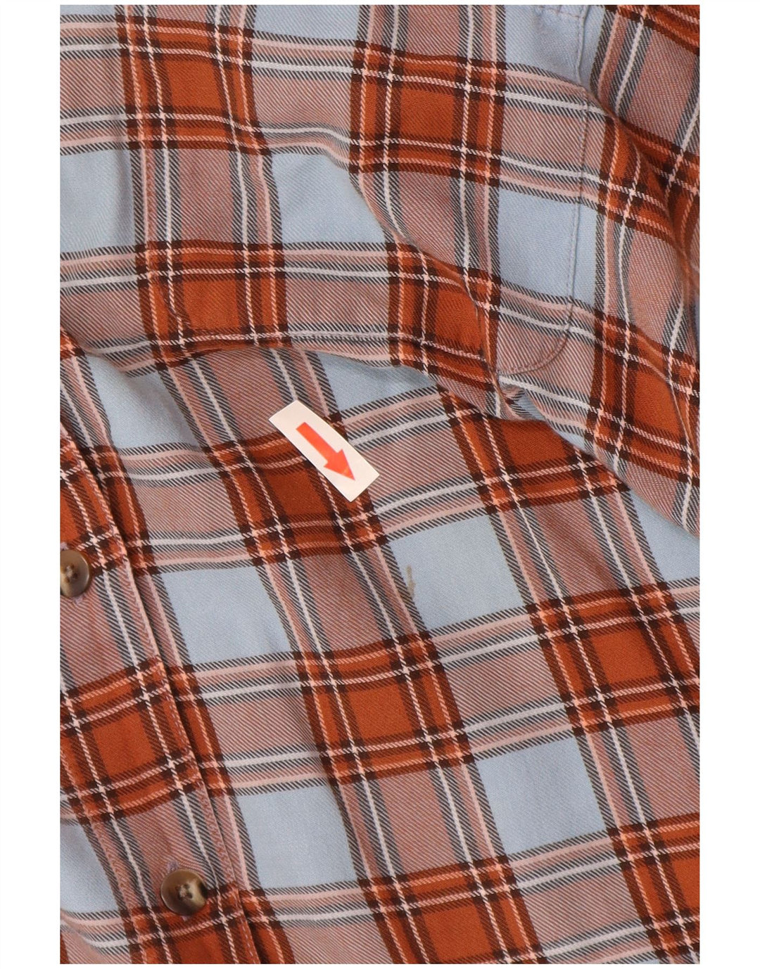 Camicia di flanella da donna Lands End US 12 grande cotone a quadri marrone