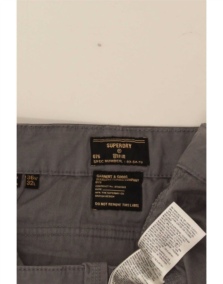 Pantaloni cargo slim da uomo Superdry W36 L32 in cotone grigio