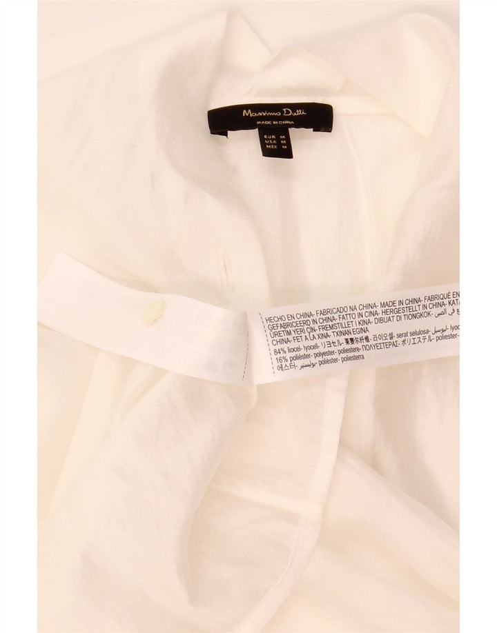 Massimo Dutti Camicetta oversize da donna UK 14 Lyocell bianco medio