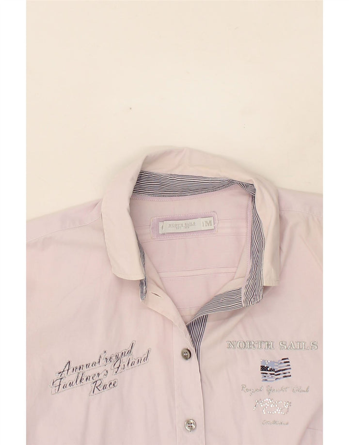 NORTH SAILS Womens Graphic Shirt UK 14 Medium Purple Cotton Vintage North Sails and Second-Hand North Sails from Messina Hembry 