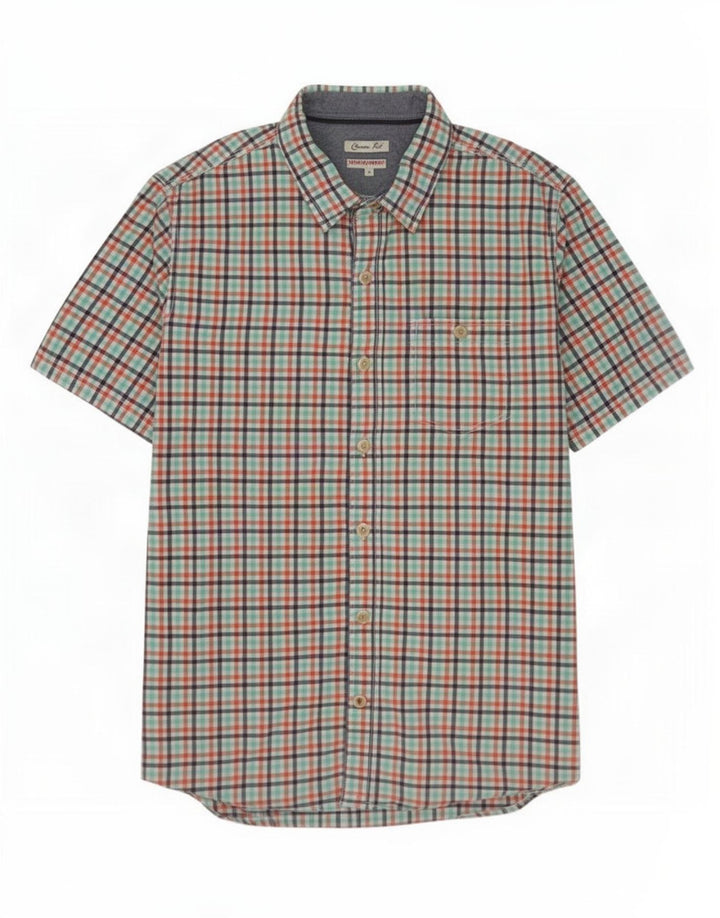 Camicia da uomo a maniche corte dal taglio classico Fat Face a quadri multicolore medio