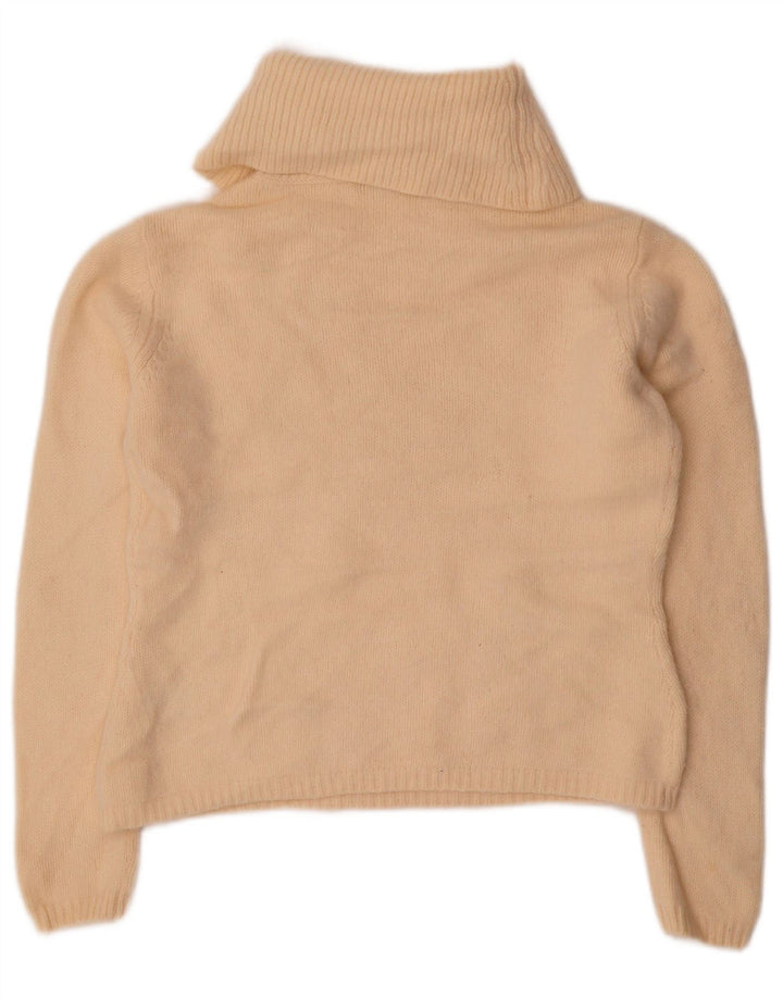 Maglione maglione a collo alto da donna Marks & Spencer UK 12 Beige medio floreale