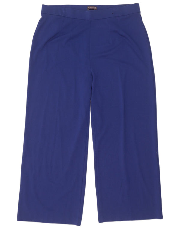 Pantaloni da tuta a gamba larga da donna Marks & Spencer UK 20 2XL viscosa blu