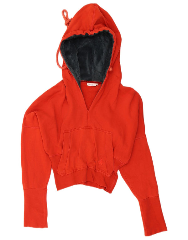 Maglione corto con cappuccio da donna Levi's UK 8 piccolo cotone arancione