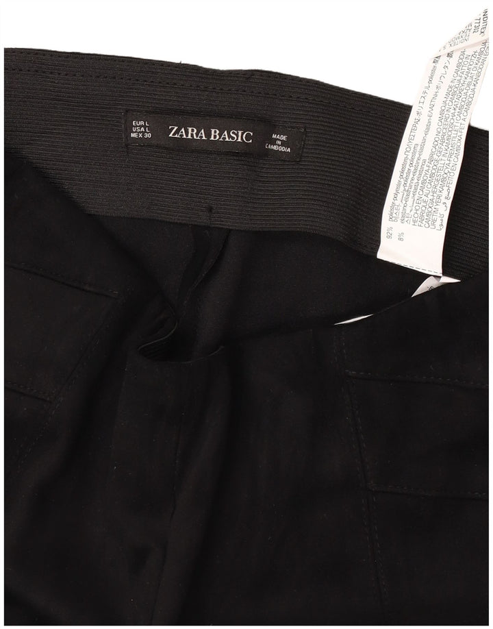 Pantaloni casual slim da donna Zara grandi W30 L27 poliestere nero