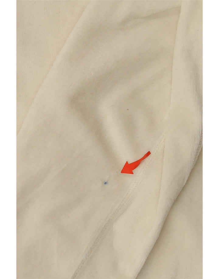 CHAMPION Giacca corta da tuta da donna UK 10 piccola bianco sporco