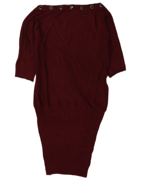 Abito da donna Liu Jo con maniche a 3/4 oversize a vita bassa UK 6 XS Bordeaux