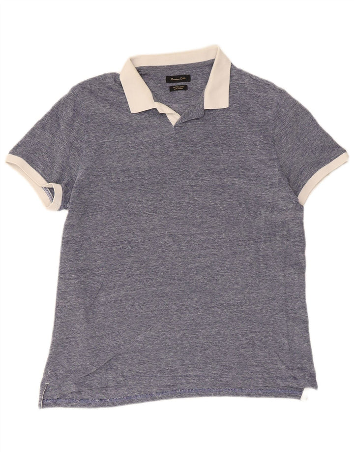 Polo Rugby Uomo Massimo Dutti Large Blu Cotone