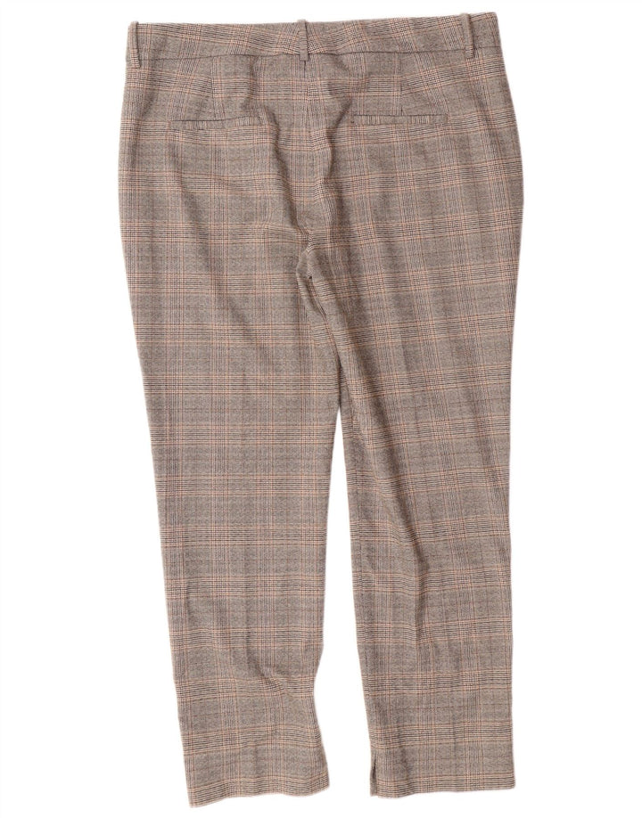 Pantaloni chino slim fit da donna ZARA EU 42 Large W32 L27 grigio a quadri