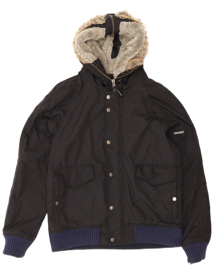 Giacca a vento con cappuccio da uomo Woolrich UK 40 Large Nera