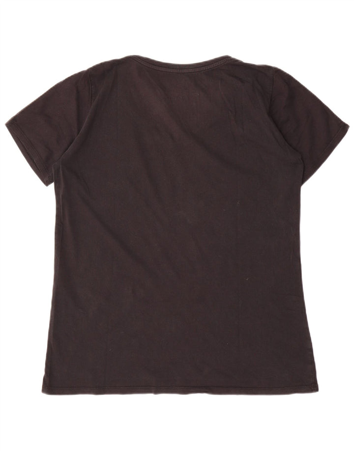 T-shirt grafica da donna con taglio atletico NIKE Top UK 18 XL cotone nero