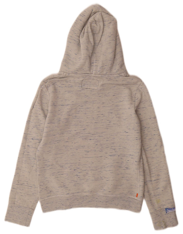 Felpa con cappuccio grafica da donna Superdry UK 10 Small Cotone chiazzato grigio
