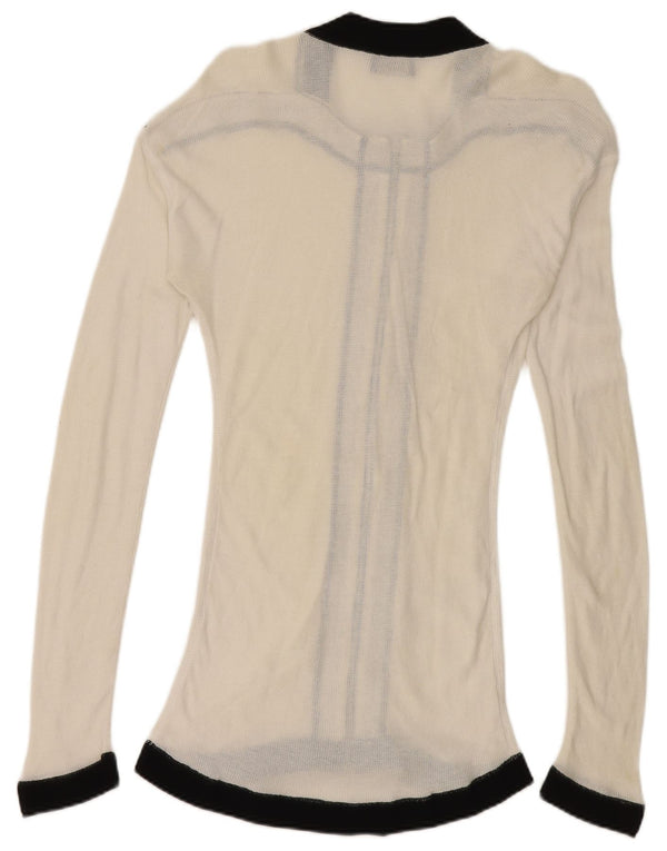 Maglione cardigan da donna Gianfranco Ferre UK 10 Small White Colourblock