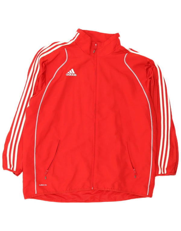 Giacca superiore della tuta da uomo Adidas Climalite 2XL poliestere rosso