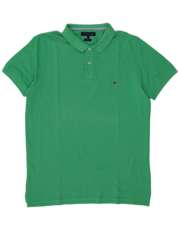 Polo slim fit da uomo Tommy Hilfiger XL in cotone verde