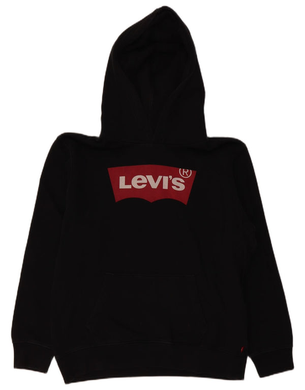 Maglione con cappuccio grafico da donna LEVI'S UK 16 grande cotone nero